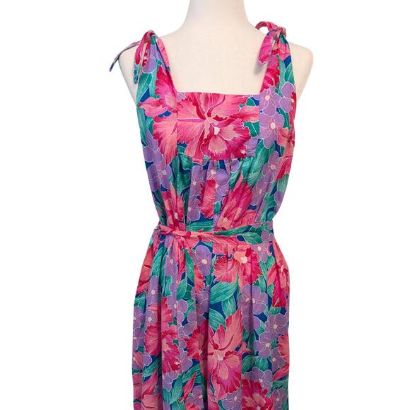 Vintage 1970s Handmade Floral Maxi Dress - Women's Large - Picture 8 of 8